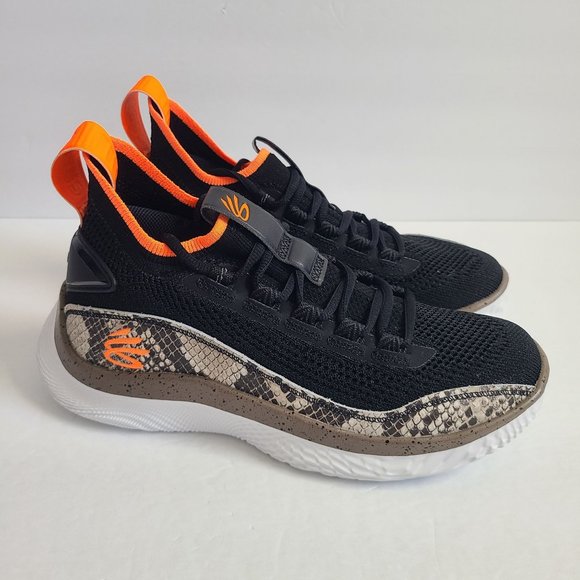 NEW Under Armour Curry Flow 8 Snakeskin Basketball Shoes 3024429-005 Size 7 Blac main image 5
